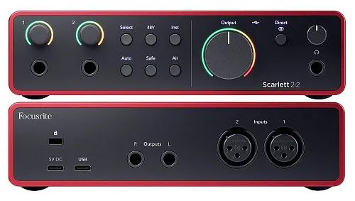 Focusrite Scarlett 2i2 4th Gen Аудио интерфейс USB.